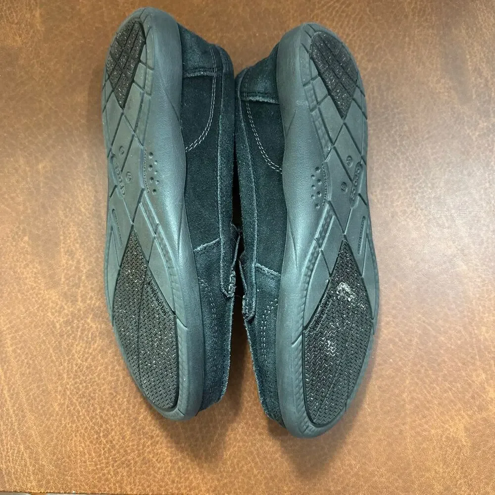 Crocs Walu II Suede Leather Loafer Boat Deck‎ Slip On Shoe Size 8 Wide Black